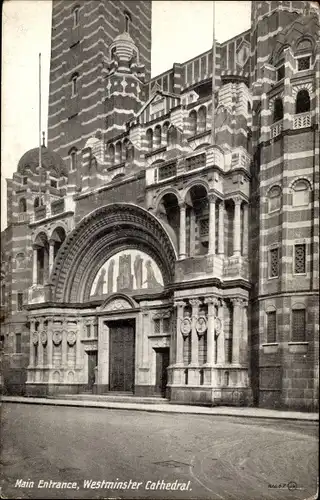 Ak City of Westminster London England, Haupteingang der Kathedrale