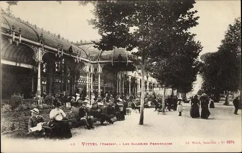Ak Vittel Lothringen Vosges, Les Galeries Promenoirs