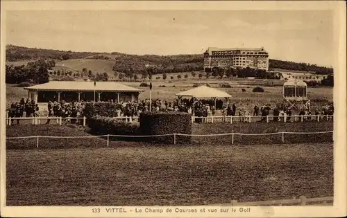 Ak Vittel Lothringen Vosges, le Champ de Courses et vue sur le Golf