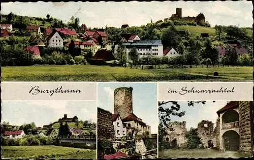 Ak Burgthann im Nürnberger Land, Panorama vom Ort, Ruine, Turm