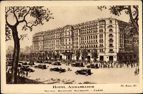 Ak Paris VIII., Hotel Ambassador, Nouveau Boulevard Haussmann