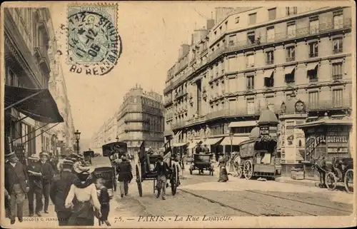 Ak Paris IX. Arrondissement Opéra, La Rue Lafayette