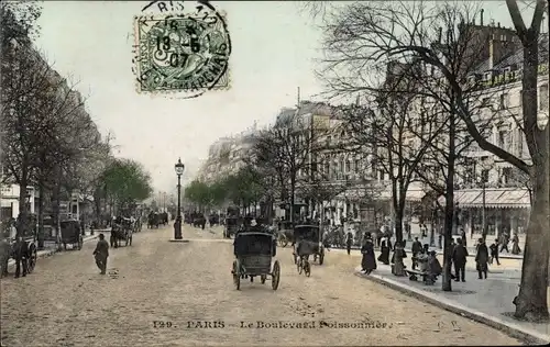 Ak Paris IX. Arrondissement Opéra, Le Boulevard Poissonniere