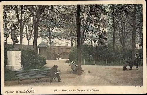 Ak Paris IX. Arrondissement Opéra, Le Square Montholon