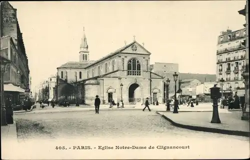 Ak Paris XVIII. Arrondissement Buttes-Montmartre, Eglise Notre Dame de Clignancourt