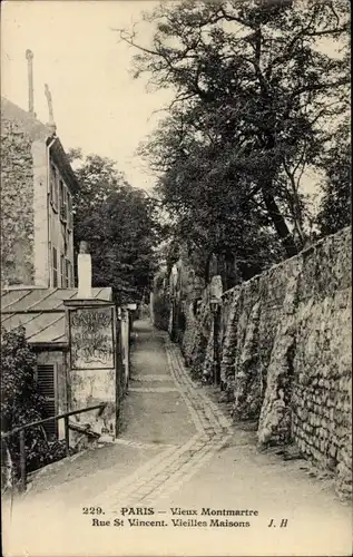 Ak Paris XVIII., Rue St. Vincent, vieilles Maisons