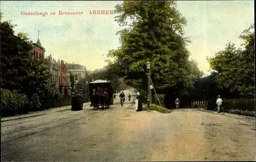 Ak Arnheim Gelderland, Onderlangs und Bovenover, Kutsche