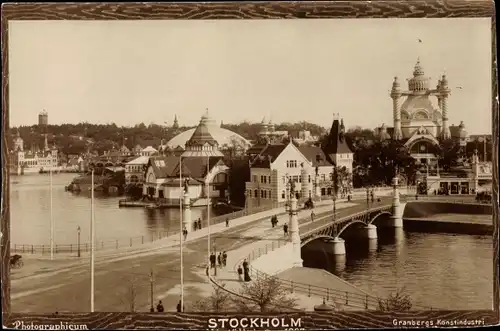 Ak Stockholm Schweden, Brückenpartie, Stadt
