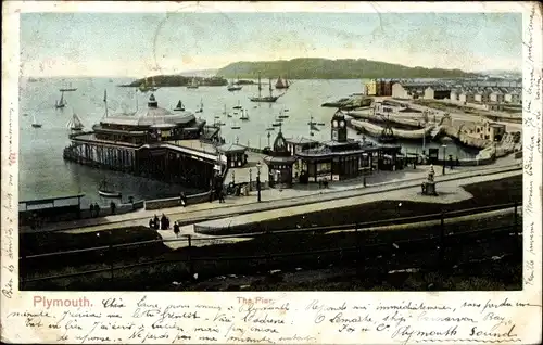 Ak Plymouth Devon England, The Pier, Promenade