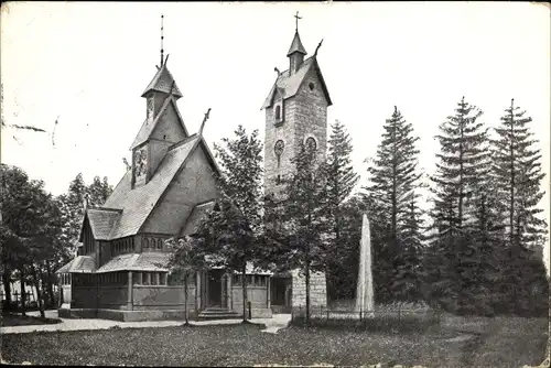 Ak Karpacz Górny Brückenberg Krummhübel Riesengebirge Schlesien, Kirche Wang