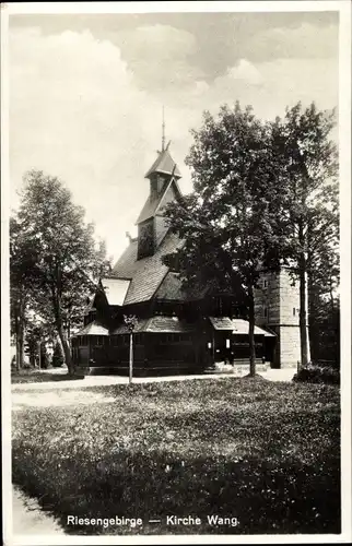 Ak Karpacz Górny Brückenberg Krummhübel Riesengebirge Schlesien, Kirche Wang