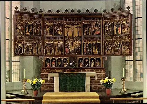 Ak Kiel Schleswig Holstein, St. Nikolai-Kirche, Flügelaltar von 1460