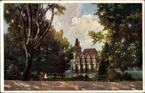 Ak Budapest Ungarn, Stadtwäldchen, Vajdahunyad Burg