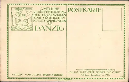 Ak Gdańsk Danzig, Stadtmuseum, Joh. Joach. Kandler, Geisselung Christi, Porzellan von 1741