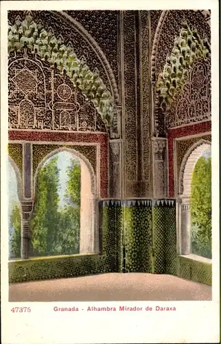 Ak Granada Andalusien Spanien, Alhambra, Mirador de Daraxa