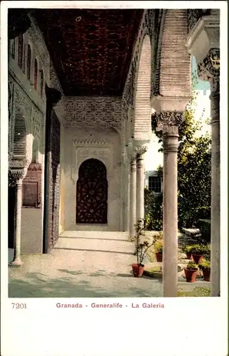 Ak Granada Andalusien Spanien, Generalife, La Galeria