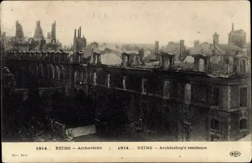 Ak Reims Marne, Archeveche, 1914, Gebäude, Residenz