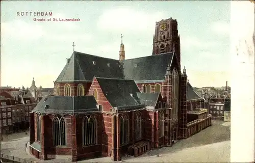 Ak Rotterdam Südholland Niederlande, Groote of St. Laurenskerk