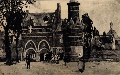 Ak Bruxelles Brüssel, Weltausstellung 1935, Entree principale du Vieux-Bruxelles, Oud-Brussel