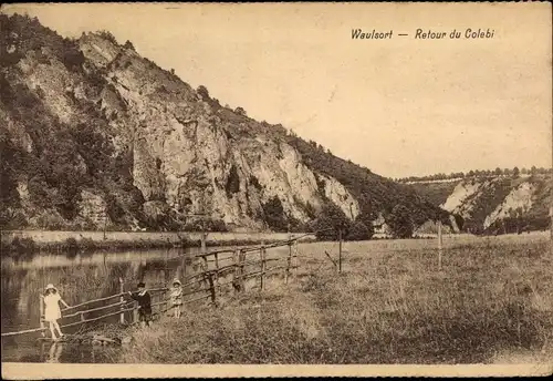 Ak Waulsort Hastière Wallonien Namur, Retour du Colebi, Panorama