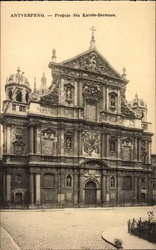 Ak Anvers Antwerpen Flandern, Pregejo Sta Karolo-Boromeo, Kirche Außenansicht