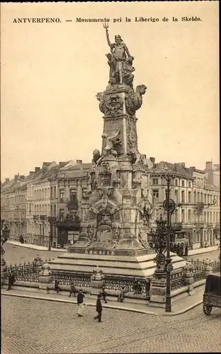 Ak Anvers Antwerpen Flandern, Monumento pri la Liberigo de la Skeldo, Denkmal