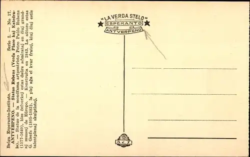 Ak Anvers Antwerpen Flandern, Statuo Rubens, Statue