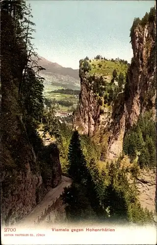 Ak  Kanton Graubünden, Viamala gegen Hohenrhätien, Panorama