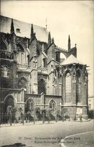 Ak Diest Flämisch Brabant Flandern, Rechterzijde der St. Sulpitius Kerk, Kirche