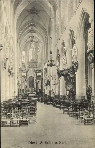 Ak Diest Flämisch Brabant Flandern, St. Sulpitius Kerk, Kirche