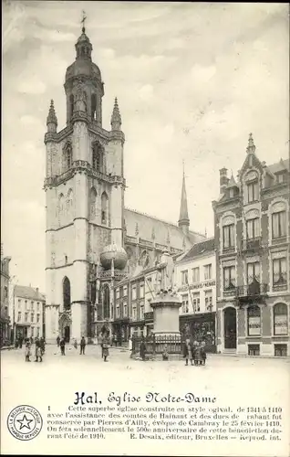 Ak Hal Flämisch Brabant Flandern, Eglise Notre-Dame