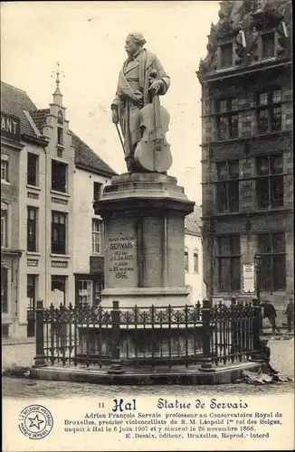 Ak Hal Flämisch Brabant Flandern, Statue de Servais
