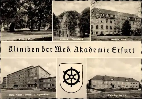 Ak Erfurt in Thüringen, Kliniken der Med. Akademie, Wappen