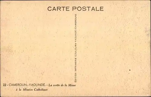 Ak Yaoundé Jaunde Kamerun, La sortie de la Messe a la Mission Catholique
