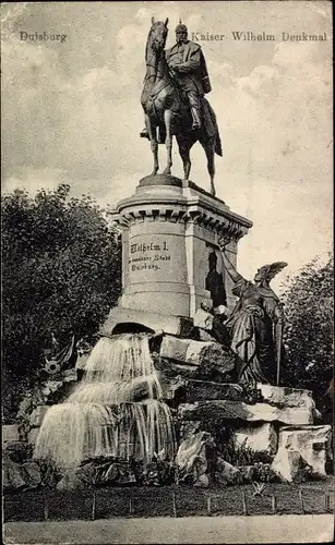 Ak Duisburg im Ruhrgebiet, Kaiser Wilhelm Denkmal