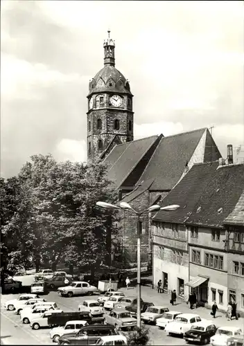 Ak Sangerhausen am Südharz, Turm, Marktplatz, Parkplatz, Autos