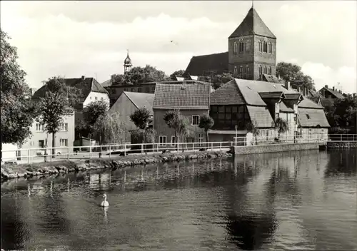 Ak Teterow Mecklenburg, Ortspartie, Mühlenteich