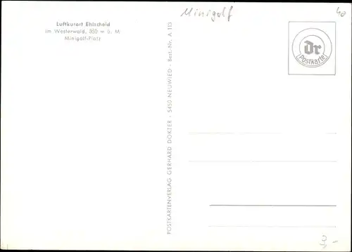 Ak Ehlscheid im Westerwald, Minigolf-Platz