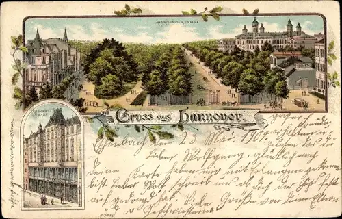 Litho Hannover in Niedersachsen, Herrenhäuser Allee, Residenz Bazar