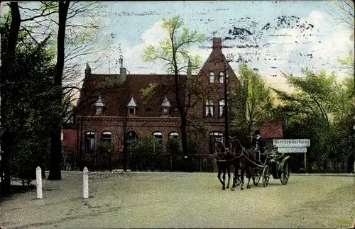 Ak Eilenriede Hannover in Niedersachsen, Waldwirtschaft Kirchröderturm, Kutsche