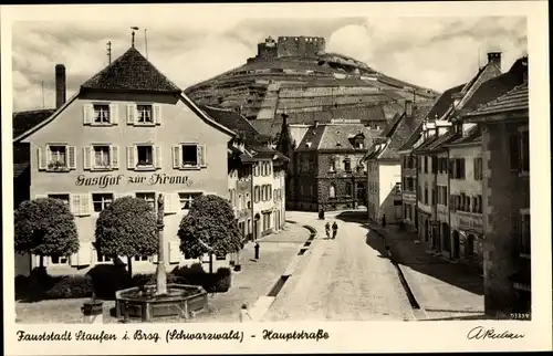 Ak Staufen im Breisgau Hochschwarzwald, Gasthof zur Krone an der Hauptstraße