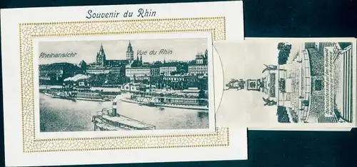 Passepartout Leporello Ak Köln am Rhein, Rheinansicht, Niederwald Nationaldenkmal