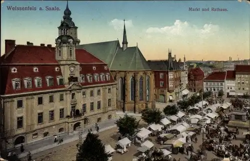 Ak Weißenfels an der Saale, Markt und Rathaus