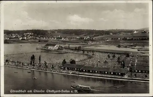 Ak Hofen Stuttgart in Baden Württemberg, am Stausee, Vogelperspektive