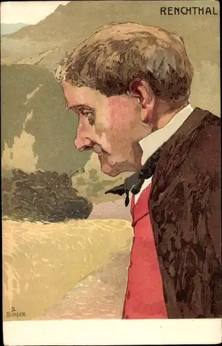 Künstler Litho Bühler, Renchtal, Schwarzwälder, Portrait