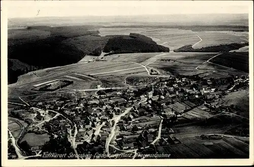 Ak Lindenberg Strassberg Straßberg Harzgerode im Harz, Fliegeraufnahme