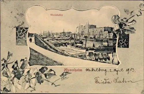 Passepartout Ak Mannheim in Baden, Rheinhafen