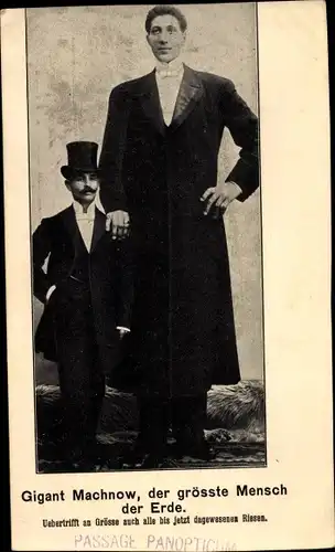 Ak Gigant Machnow, der größte Mensch der Erde, Feodor Machnow