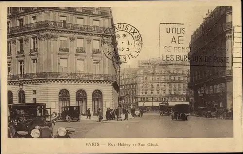 Ak Paris IX. Arrondissement Opéra, Rue Halevy, Rue Gluck