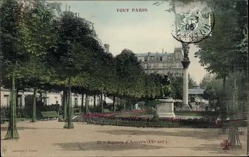 Ak Paris IX. Arrondissement Opéra, Square d'Anvers